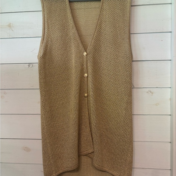 Koret Brushed Gold  Knit Vest with Gold Accents - Picture 9 of 16